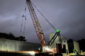 Crane Worldwide Logistics concrete foundation and slab installation Haverhill Massachusetts