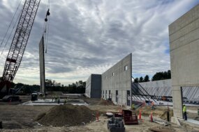 Crane Worldwide Logistics concrete foundation and slab installation Haverhill Massachusetts